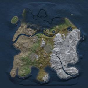 Thumbnail Rust Map: Procedural Map, Size: 2700, Seed: 1759147275, 10 Monuments
