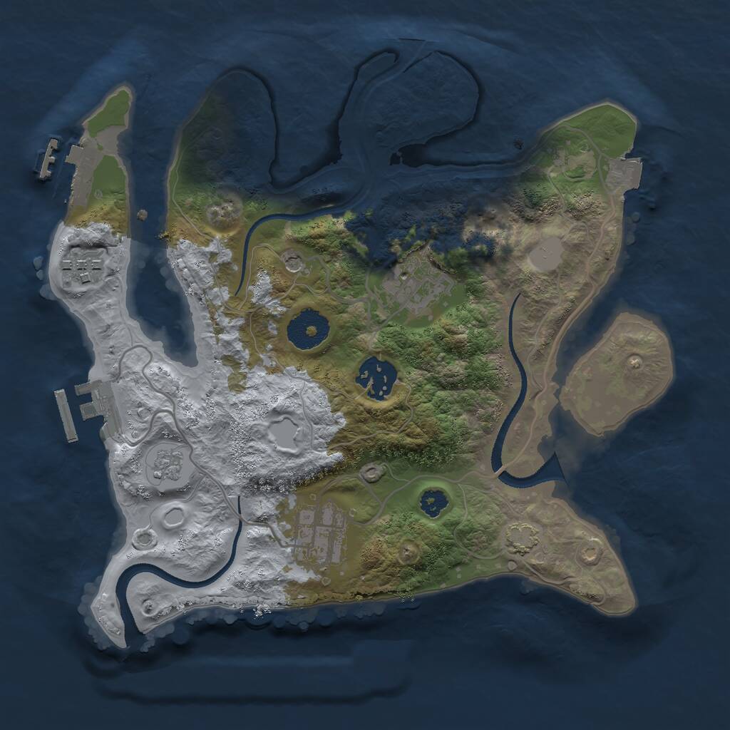 Rust Map: Procedural Map, Size: 2750, Seed: 748467029, 10 Monuments