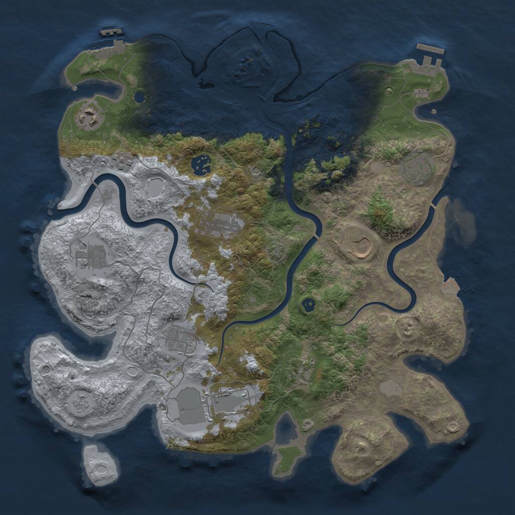 Rust Map: Procedural Map, Size: 3750, Seed: 1486568564, 16 Monuments