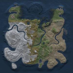 Thumbnail Rust Map: Procedural Map, Size: 3750, Seed: 1486568564, 16 Monuments