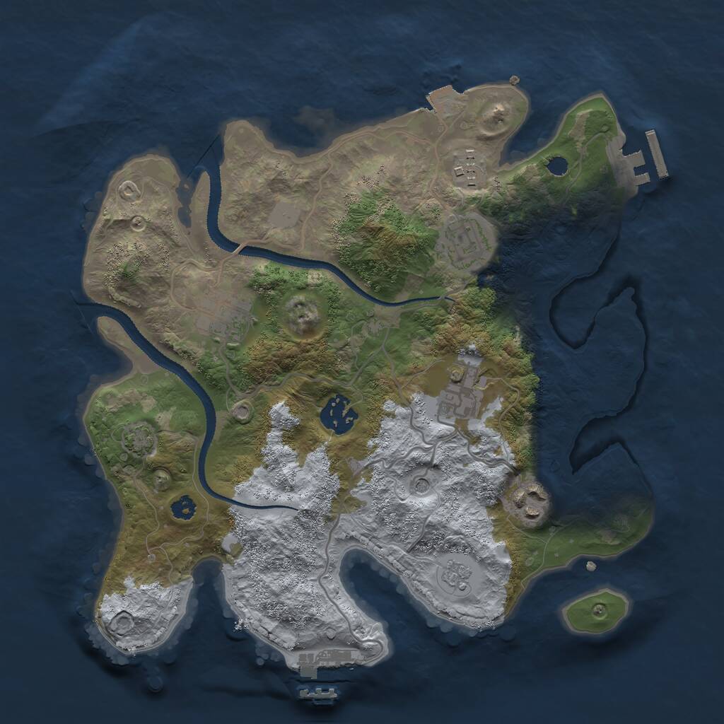 Rust Map: Procedural Map, Size: 3000, Seed: 2014494265, 12 Monuments