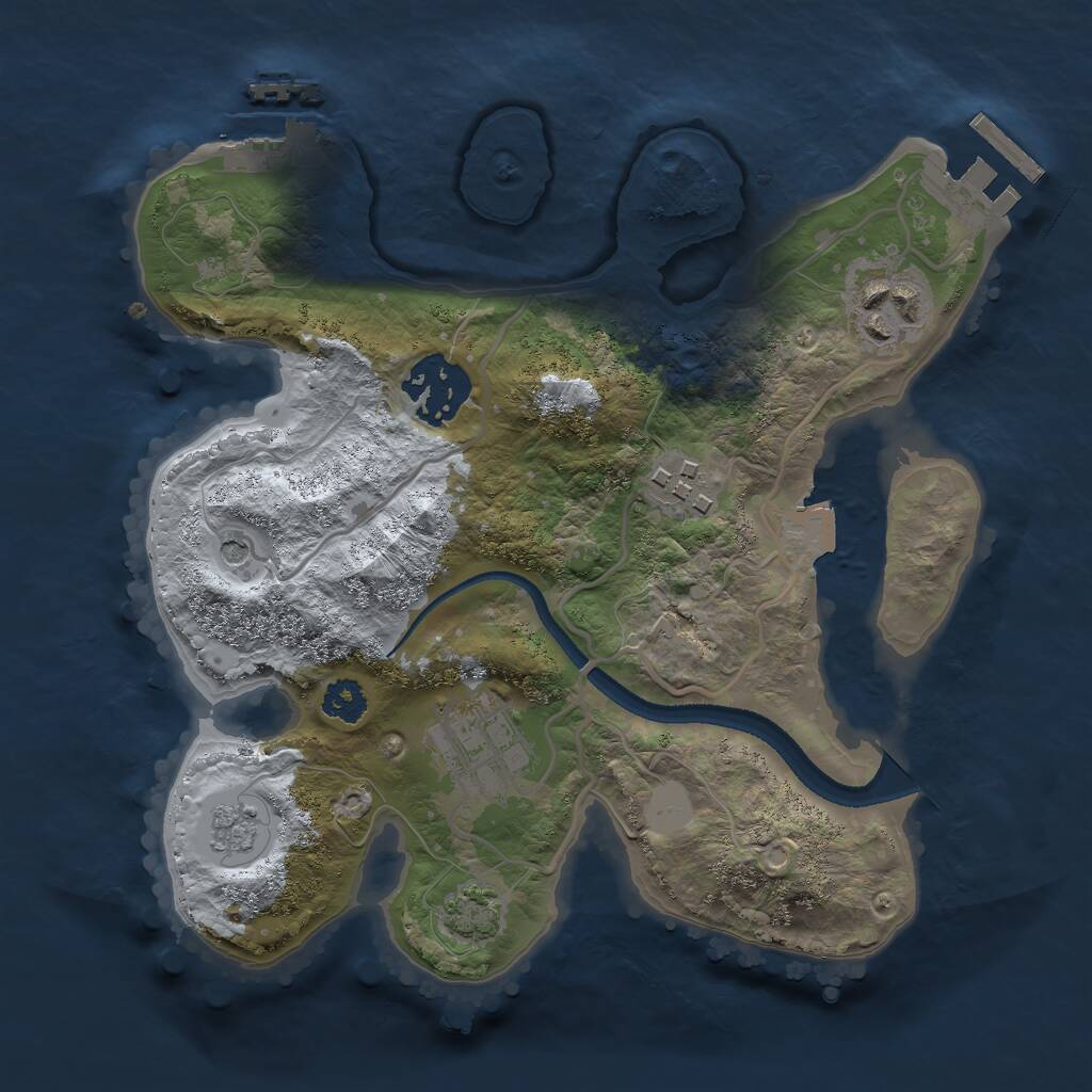 Rust Map: Procedural Map, Size: 2500, Seed: 2025092915, 10 Monuments