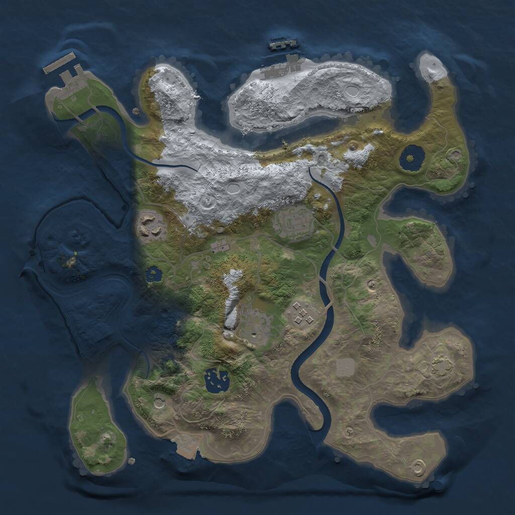 Rust Map: Procedural Map, Size: 3000, Seed: 1697000561, 10 Monuments