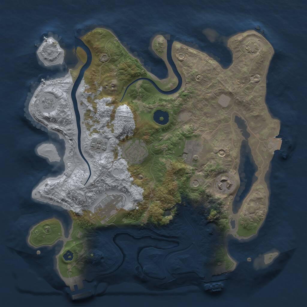 Rust Map: Procedural Map, Size: 3000, Seed: 1440686471, 11 Monuments