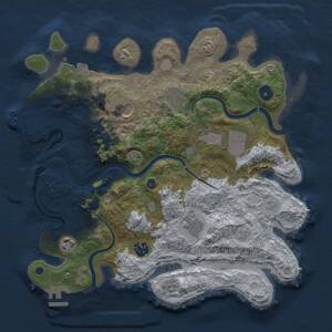Thumbnail Rust Map: Procedural Map, Size: 3500, Seed: 788333443, 13 Monuments