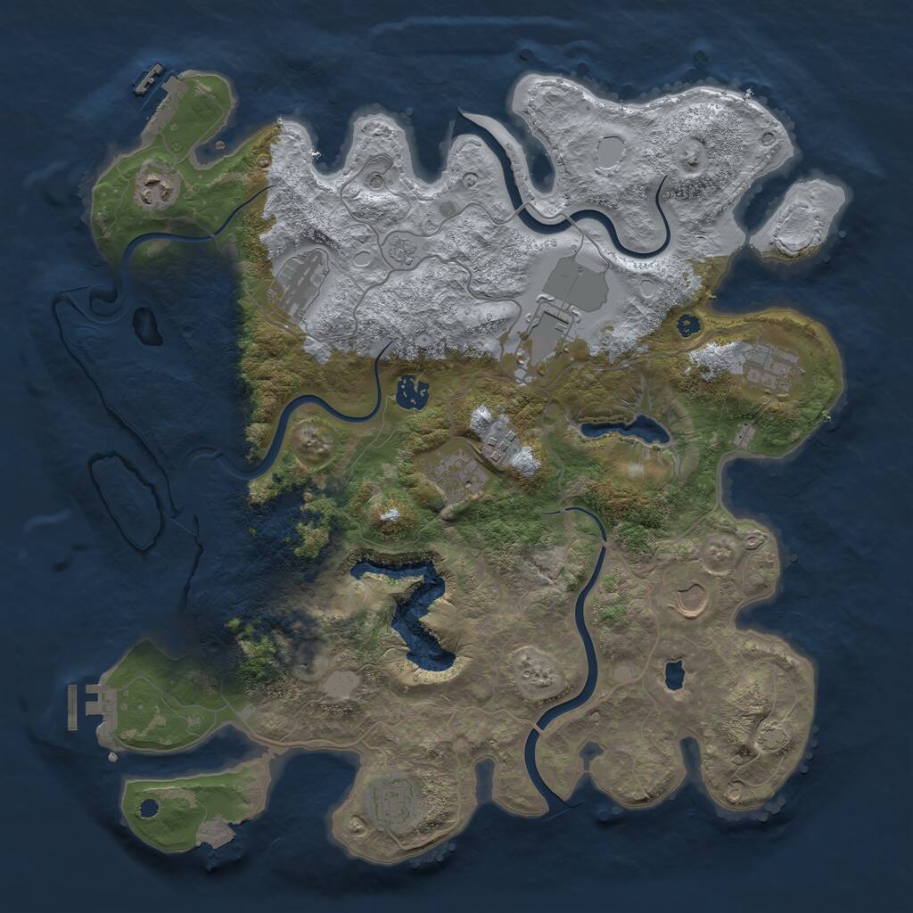 Rust Map: Procedural Map, Size: 4000, Seed: 79843323, 15 Monuments