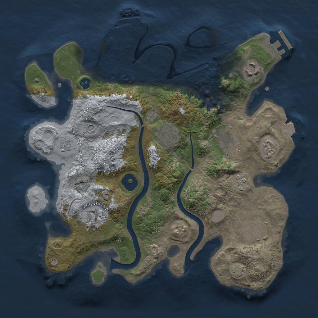 Rust Map: Procedural Map, Size: 3000, Seed: 976581055, 12 Monuments