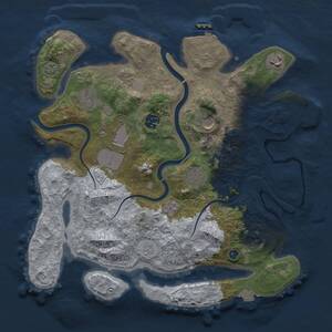 Thumbnail Rust Map: Procedural Map, Size: 3500, Seed: 364497438, 13 Monuments