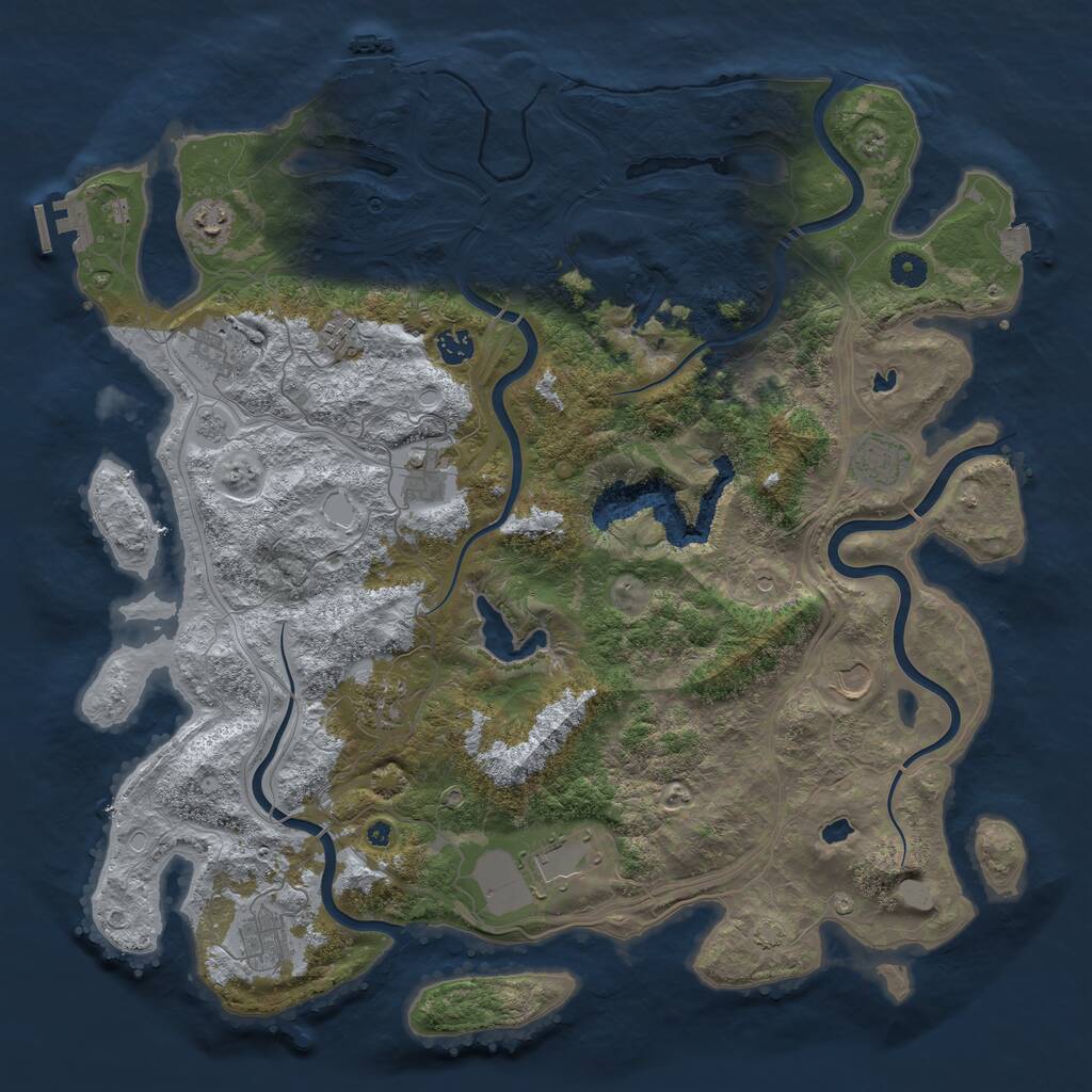 Rust Map: Procedural Map, Size: 4500, Seed: 720022919, 16 Monuments