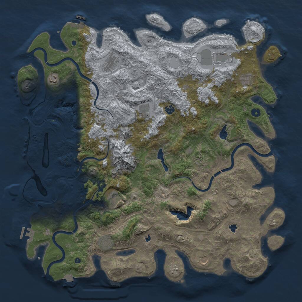 Rust Map: Procedural Map, Size: 5000, Seed: 866877853, 17 Monuments