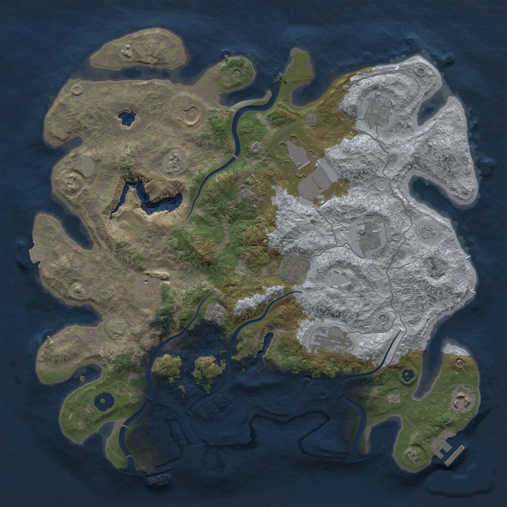 Rust Map: Procedural Map, Size: 4000, Seed: 1182260830, 16 Monuments