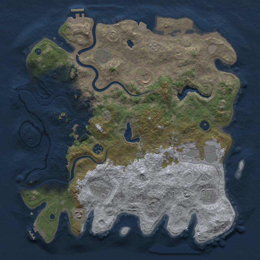 Rust Map: Procedural Map, Size: 4000, Seed: 9017168, 16 Monuments
