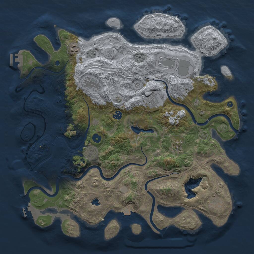 Rust Map: Procedural Map, Size: 4250, Seed: 593443615, 15 Monuments