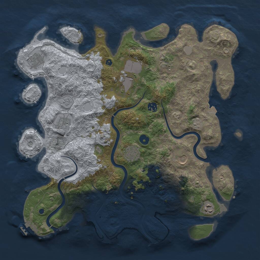 Rust Map: Procedural Map, Size: 3999, Seed: 771672884, 14 Monuments