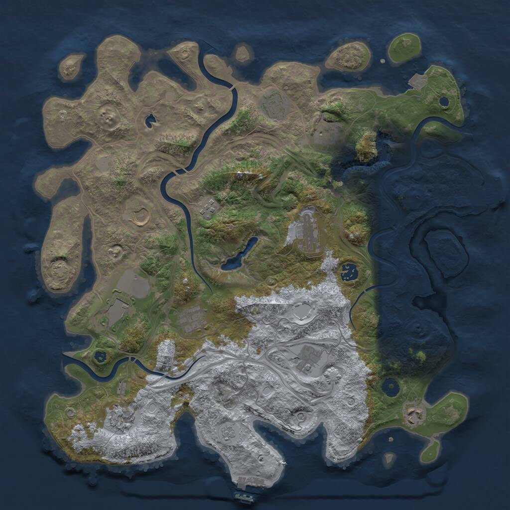 Rust Map: Procedural Map, Size: 4250, Seed: 185939, 17 Monuments