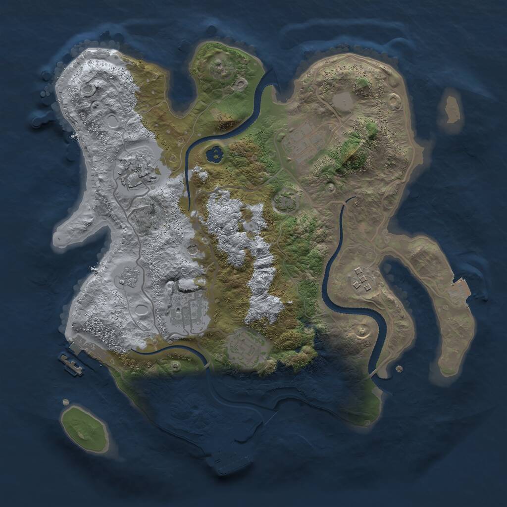 Rust Map: Procedural Map, Size: 3000, Seed: 21286, 11 Monuments