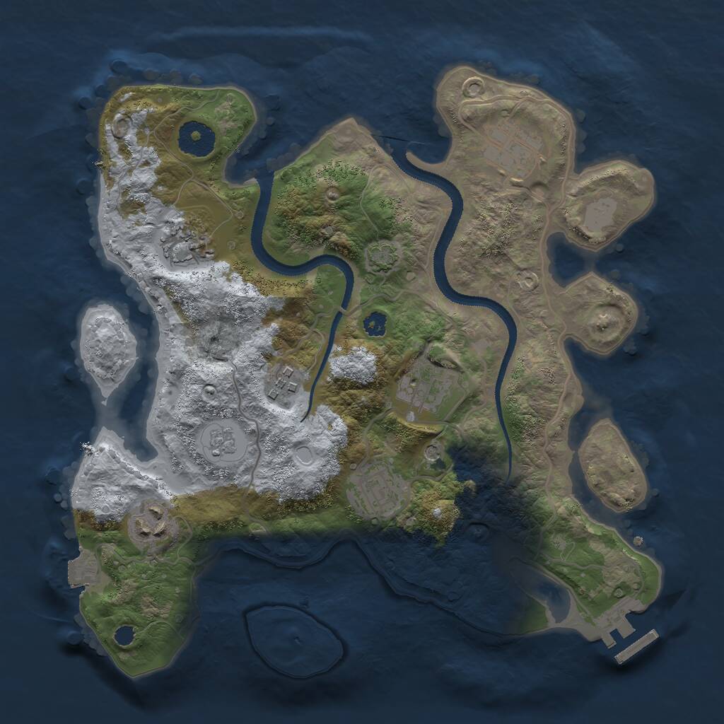 Rust Map: Procedural Map, Size: 3000, Seed: 1827005574, 11 Monuments