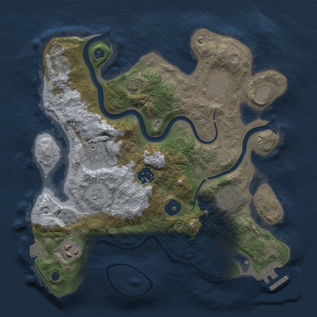 Rust Map: Procedural Map, Size: 3000, Seed: 1827005574, 10 Monuments
