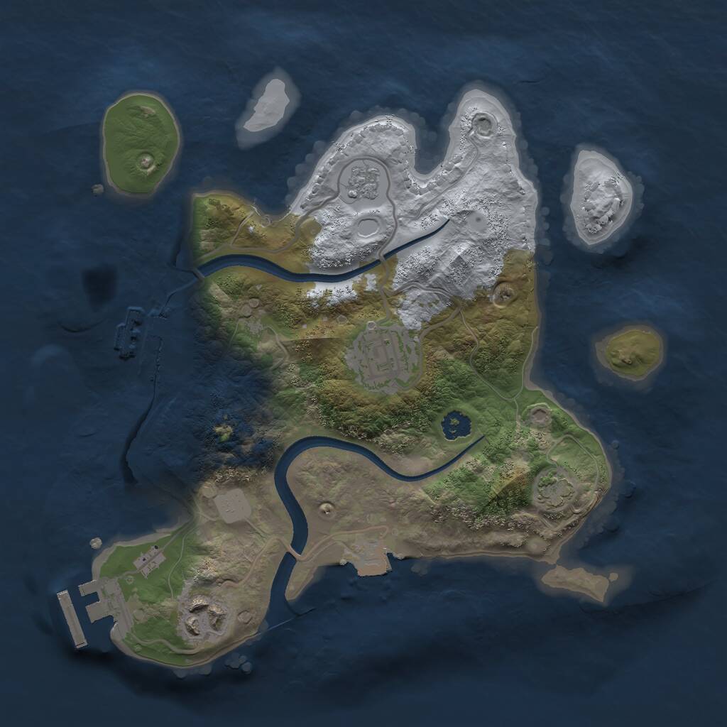 Rust Map: Procedural Map, Size: 2500, Seed: 470028461, 7 Monuments