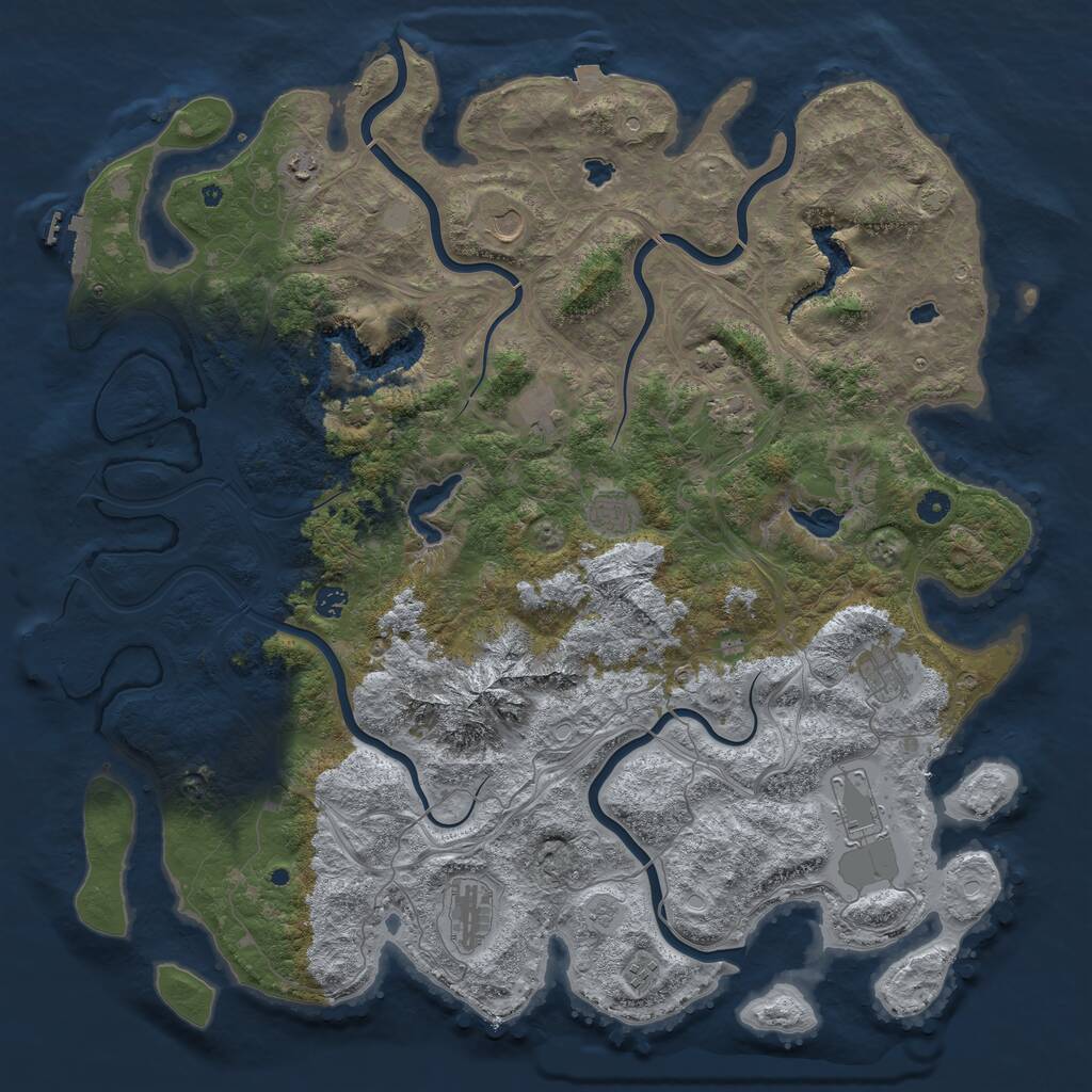 Rust Map: Procedural Map, Size: 5000, Seed: 1679823324, 16 Monuments