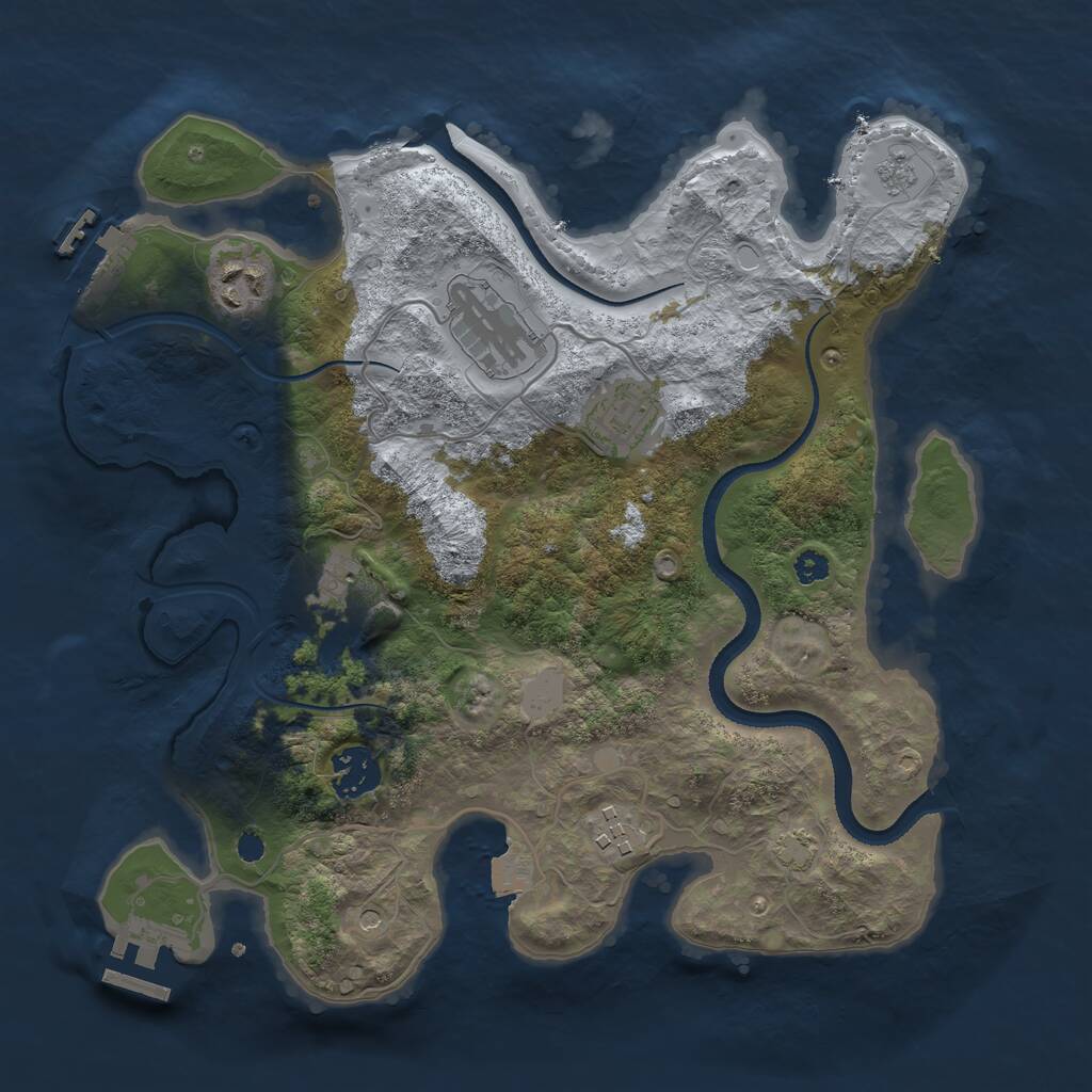 Rust Map: Procedural Map, Size: 3207, Seed: 1, 12 Monuments