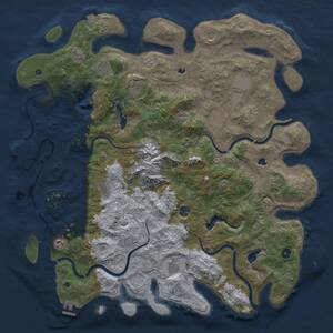 Thumbnail Rust Map: Procedural Map, Size: 5000, Seed: 1243327176, 17 Monuments