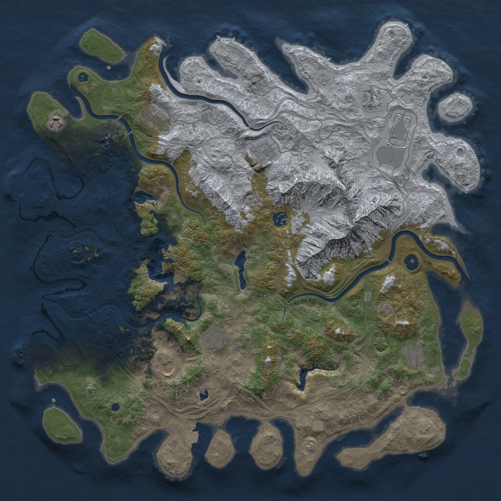 Rust Map: Procedural Map, Size: 5000, Seed: 87984215, 16 Monuments