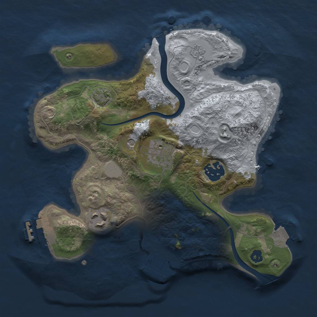 Rust Map: Procedural Map, Size: 2500, Seed: 8526413, 9 Monuments
