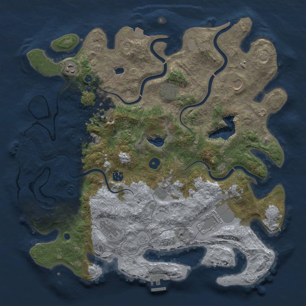 Rust Map: Procedural Map, Size: 4200, Seed: 8043, 15 Monuments