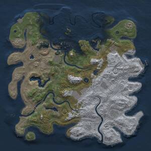 Thumbnail Rust Map: Procedural Map, Size: 4500, Seed: 750232589, 16 Monuments