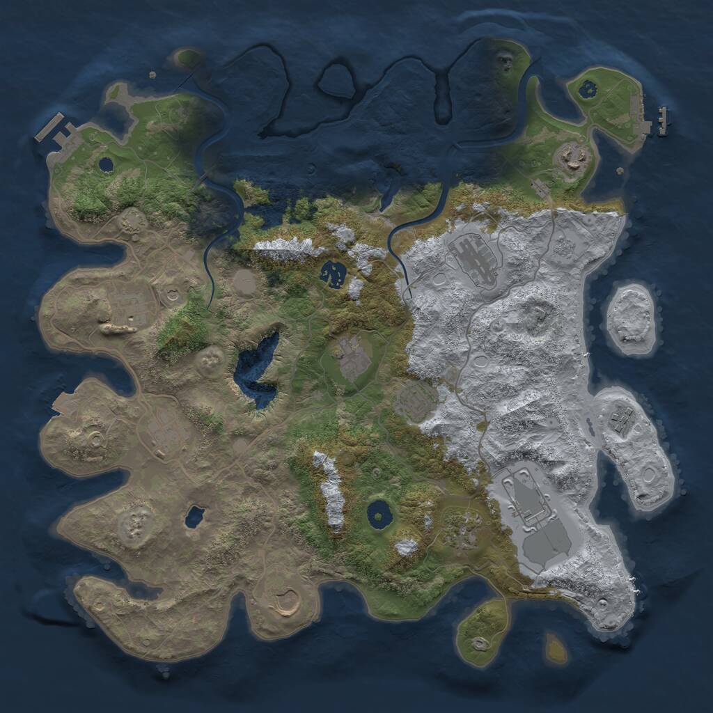 Rust Map: Procedural Map, Size: 4000, Seed: 3321475, 17 Monuments