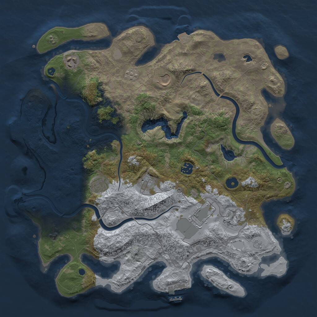 Rust Map: Procedural Map, Size: 4000, Seed: 1508228457, 14 Monuments