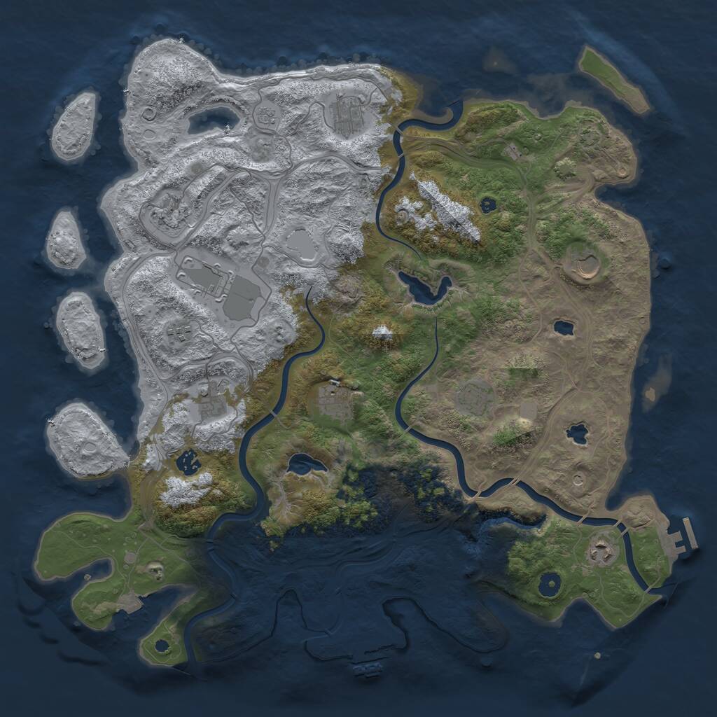 Rust Map: Procedural Map, Size: 4500, Seed: 8137418, 16 Monuments