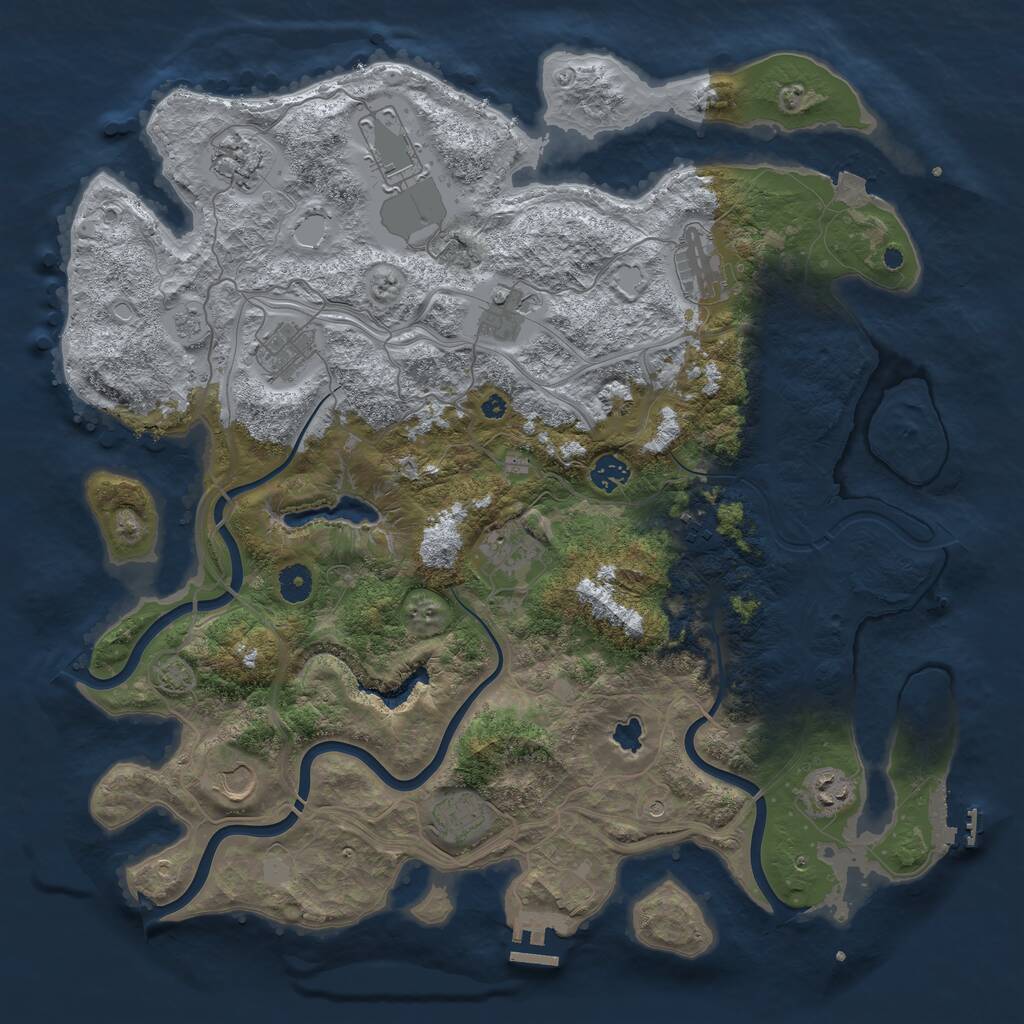 Rust Map: Procedural Map, Size: 4250, Seed: 10061978, 17 Monuments