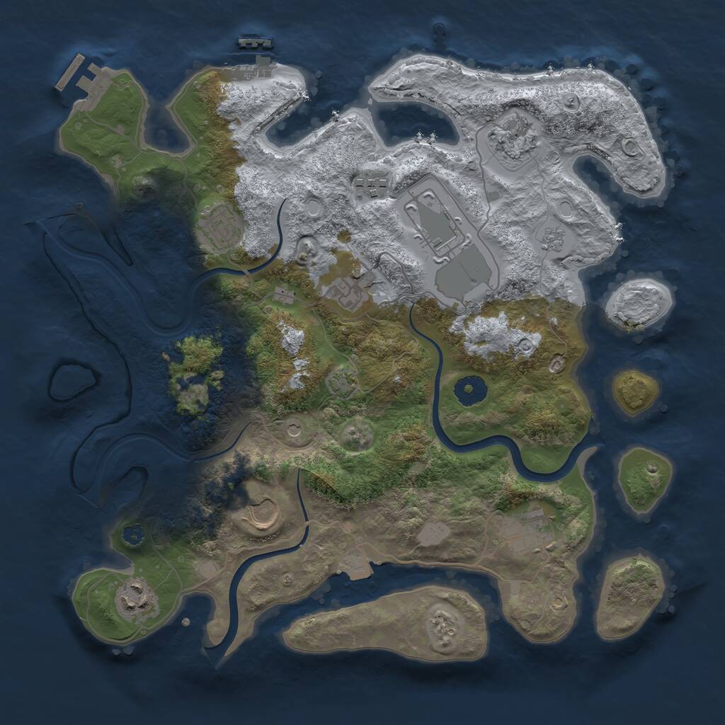 Rust Map: Procedural Map, Size: 3500, Seed: 990901, 14 Monuments