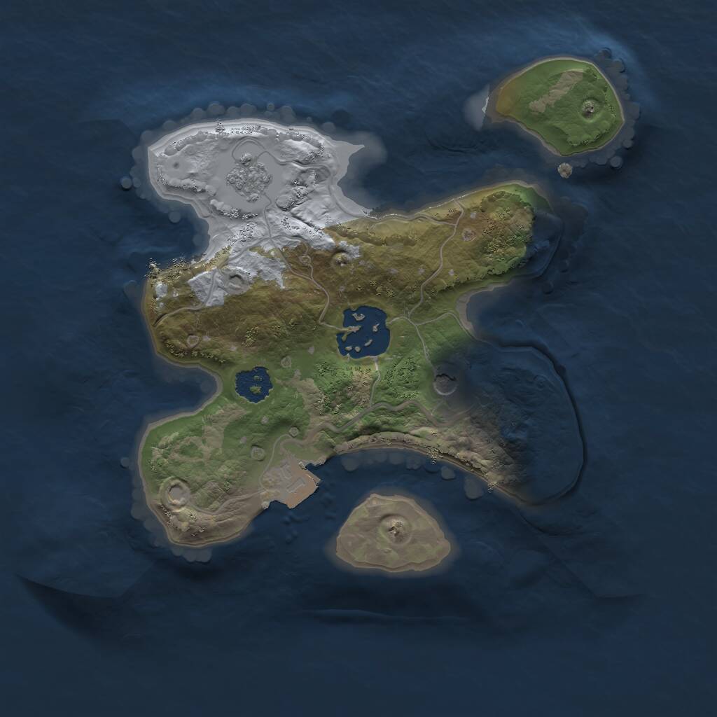 Rust Map: Procedural Map, Size: 2000, Seed: 20250930, 4 Monuments
