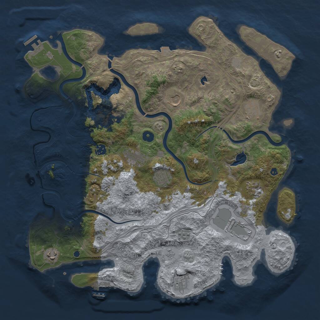 Rust Map: Procedural Map, Size: 4250, Seed: 1993020868, 16 Monuments