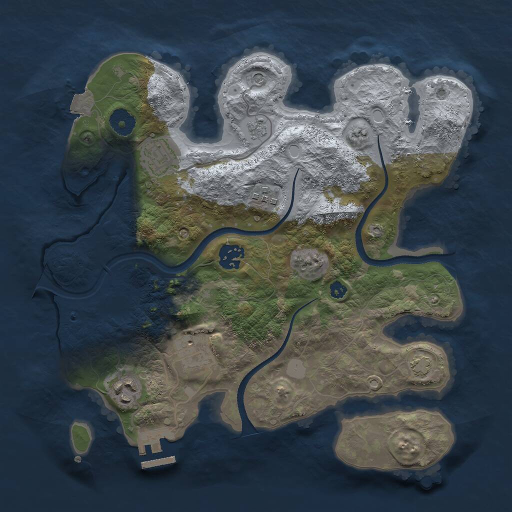 Rust Map: Procedural Map, Size: 3000, Seed: 29400, 10 Monuments