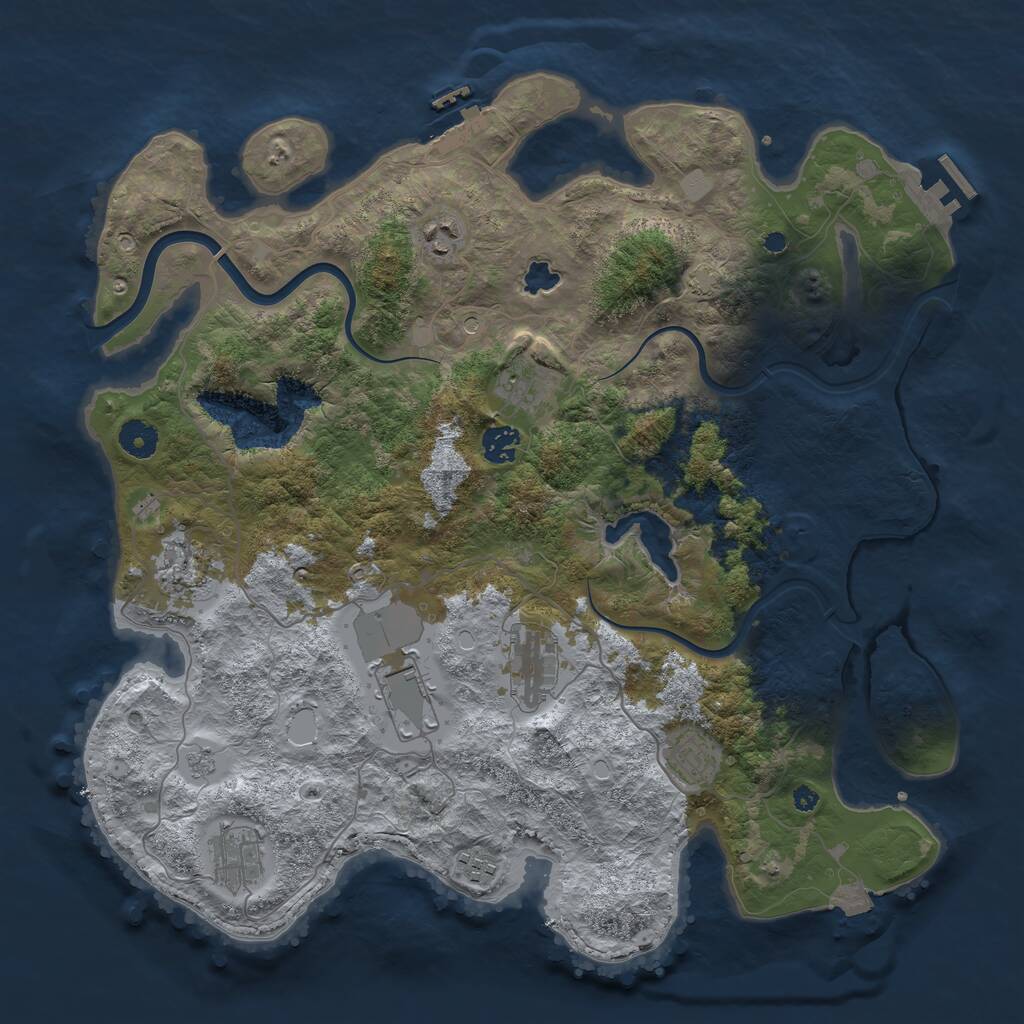 Rust Map: Procedural Map, Size: 4000, Seed: 547839325, 15 Monuments