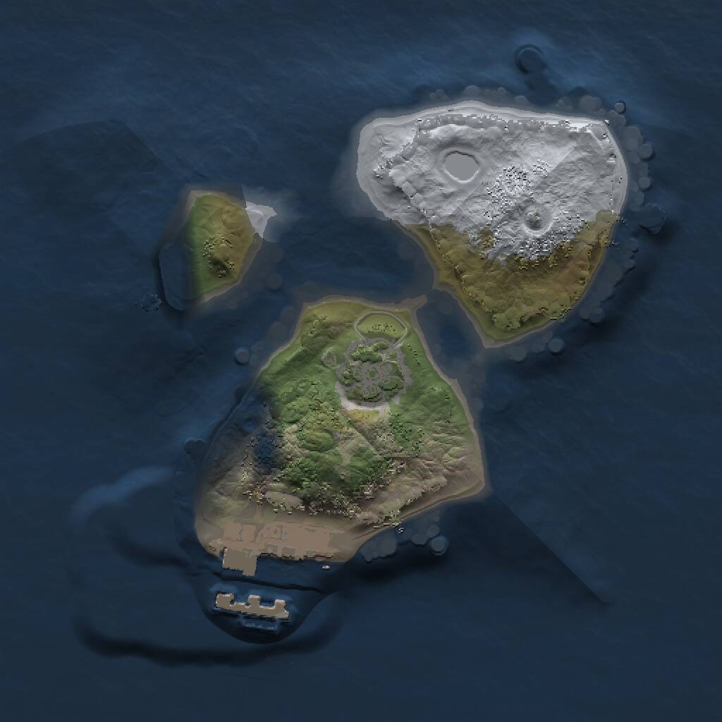 Rust Map: Procedural Map, Size: 1500, Seed: 235567505, 3 Monuments