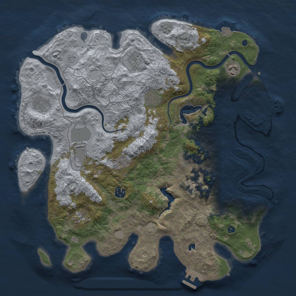 Rust Map: Procedural Map, Size: 4000, Seed: 651515713, 16 Monuments