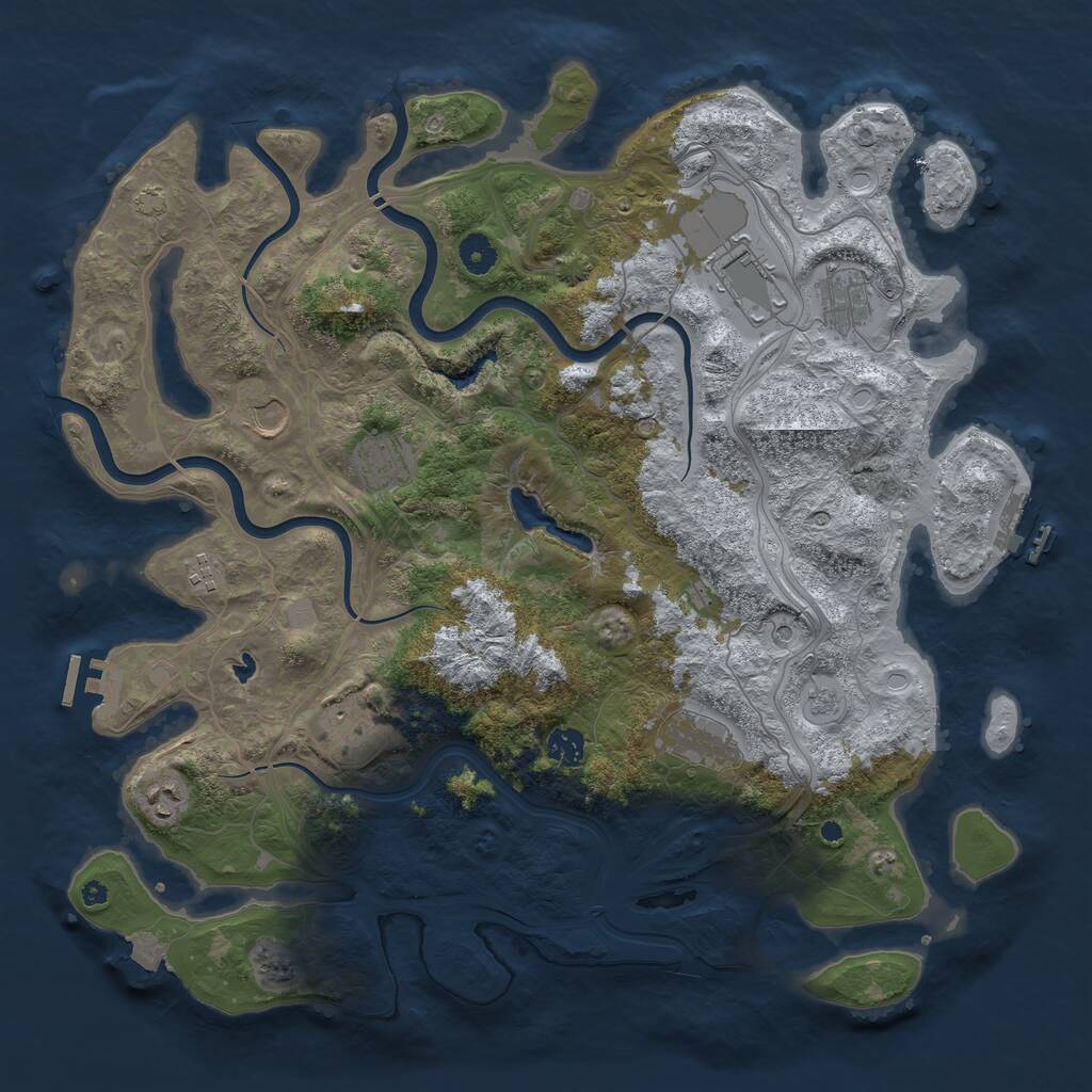 Rust Map: Procedural Map, Size: 4250, Seed: 59054551, 15 Monuments