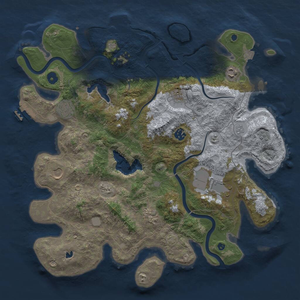 Rust Map: Procedural Map, Size: 4000, Seed: 91161436, 14 Monuments