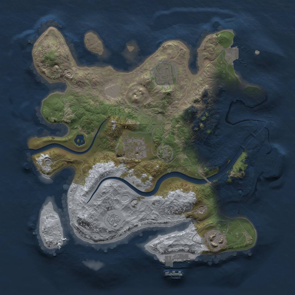 Rust Map: Procedural Map, Size: 2700, Seed: 1759233730, 9 Monuments