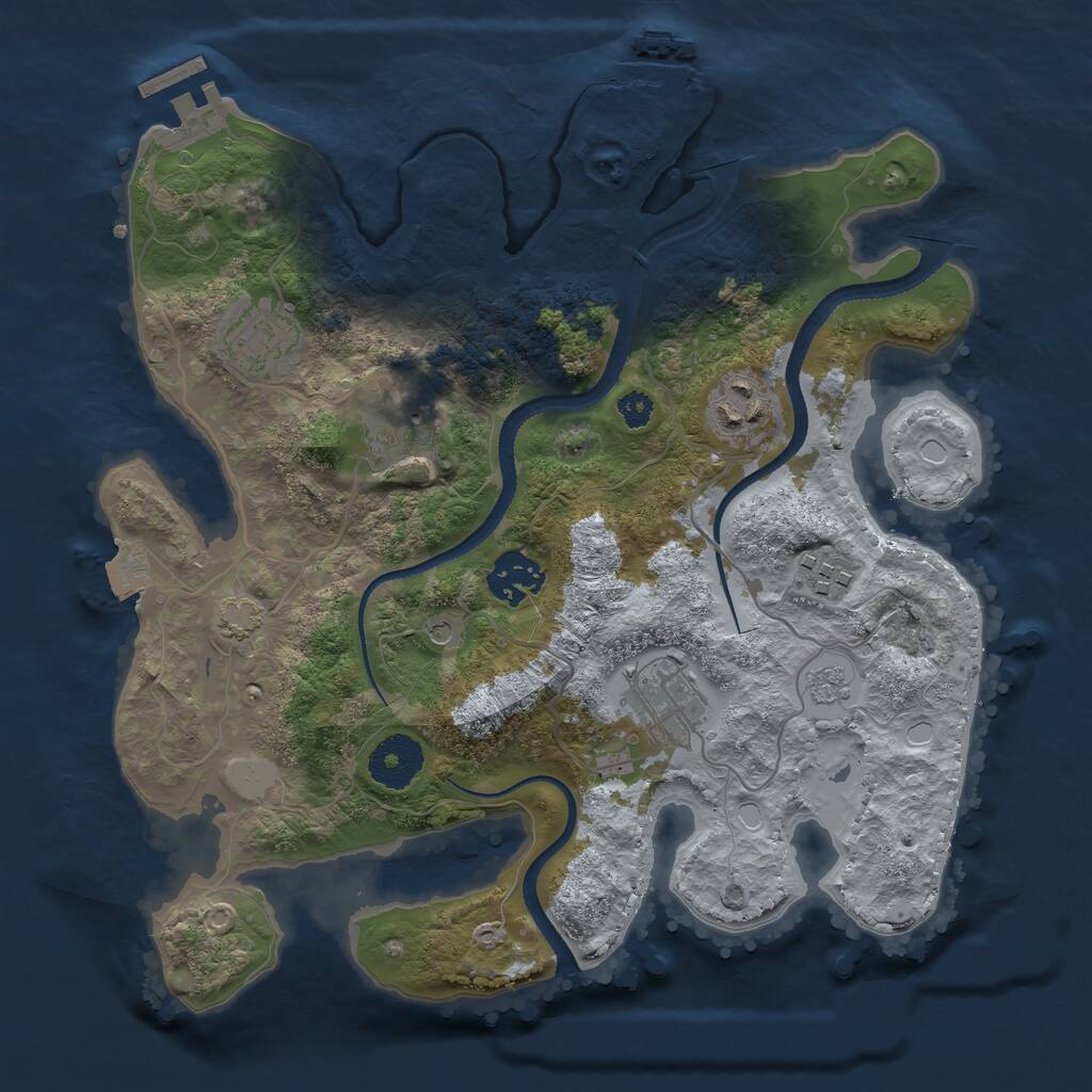 Rust Map: Procedural Map, Size: 3100, Seed: 10, 12 Monuments