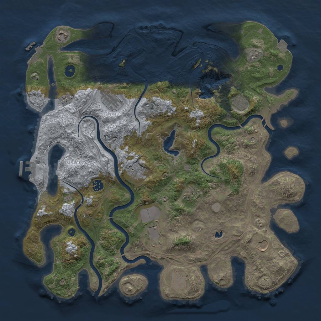 Rust Map: Procedural Map, Size: 4250, Seed: 1094542118, 16 Monuments