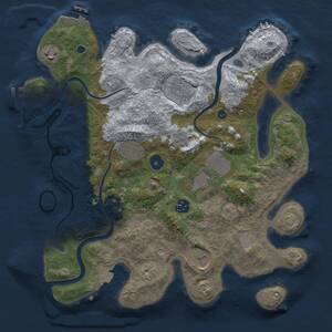 Thumbnail Rust Map: Procedural Map, Size: 3500, Seed: 1213997406, 13 Monuments