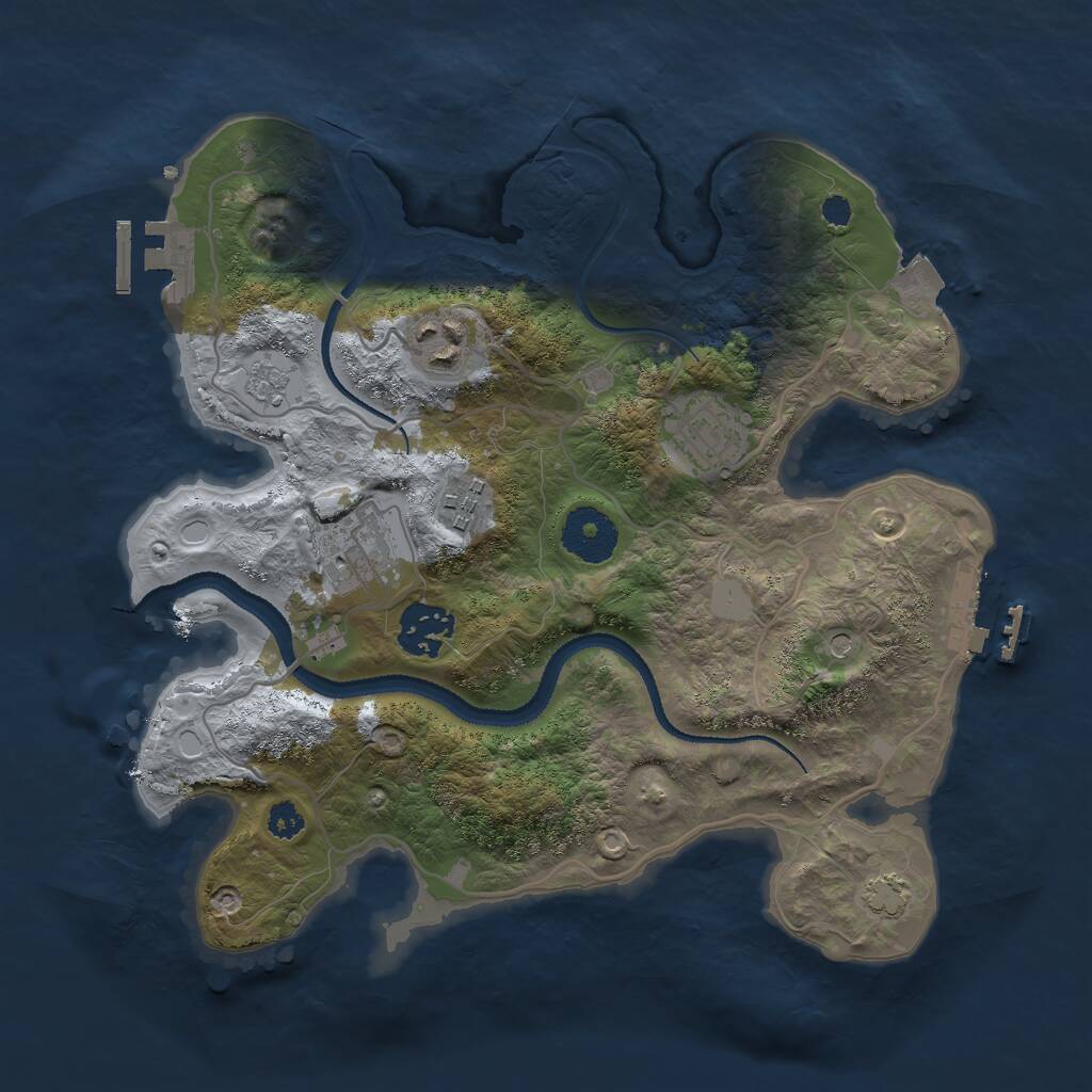 Rust Map: Procedural Map, Size: 3000, Seed: 33636, 11 Monuments