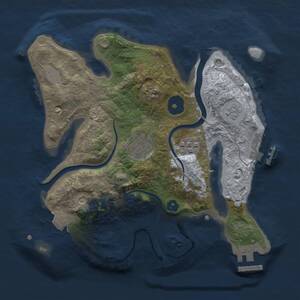 Thumbnail Rust Map: Procedural Map, Size: 2500, Seed: 2025093015, 7 Monuments