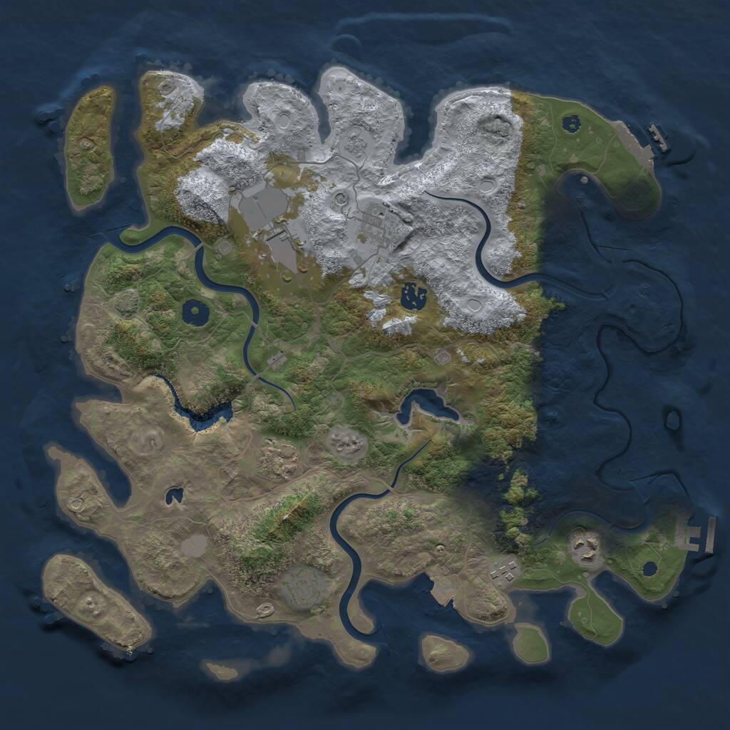 Rust Map: Procedural Map, Size: 4000, Seed: 1837389690, 13 Monuments